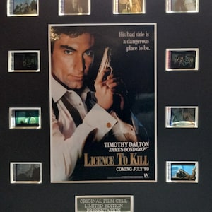 License to Kill 8x10 Original Frame Ready Film Cell Display W/ COA - Timothy Dalton - James Bond 007