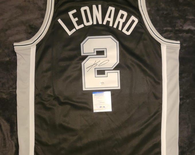 Kawhi Leonard Swingman Signed Fan Jersey W/ PSA COA #1 San Antonio Spurs