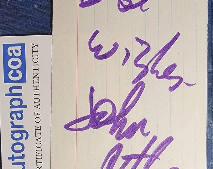 John Ritter Authentic Signed Index Card W/ACOA Three's Company