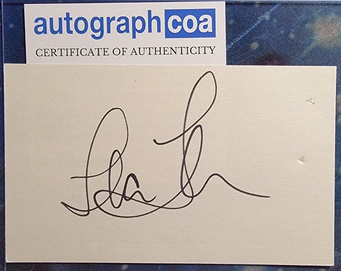 Lea Thompson Authentic Signed Index Card W/ ACOA Caroline In The City