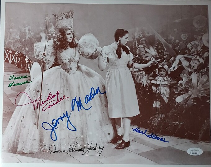 11x14 Wizard Of Oz Cast (X5) Authentic Signed Photo W/ JSA COA