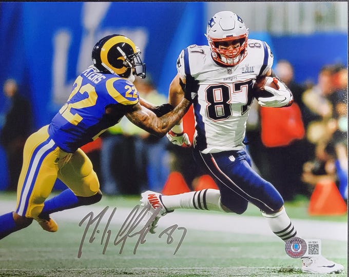 Rob Gronkowski Authentic Signed 8x10 Photo W/ Beckett BAS COA Patriots