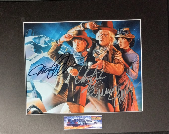 Fox + Lloyd + Steenburgen RARE 3X Signed 8x10 Photo W/ Custom 11x14 Frame Ready Matting + 3rd Party Authentication - Back To The Future III