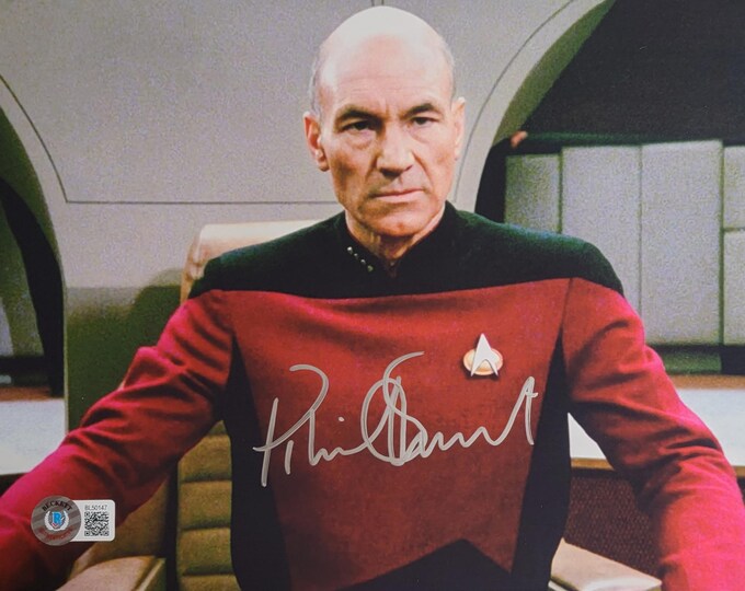 Patrick Stewart Authentic Signed 8x10 Photo W/ Beckett BAS COA Star Trek Picard
