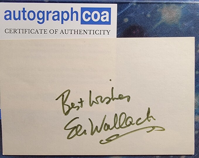 Eli Wallach Authentic Signed Index Card W/ ACOA The Good, The Bad, And The Ugly