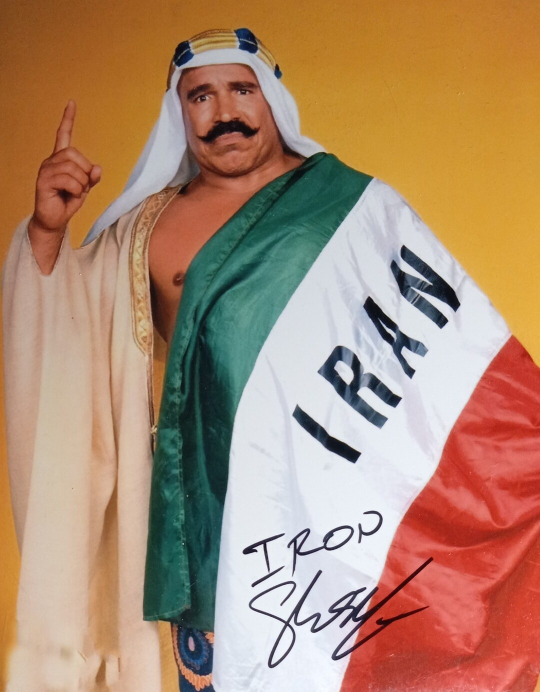 Iron Sheik Authentic Signed 8x10 Photo W/ Lighthouse COA WWF Make You