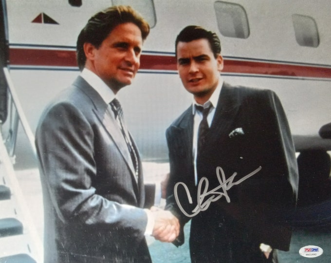 Charlie Sheen 11x14 Authentic Signed Photo W/ PSA COA - Wallstreet