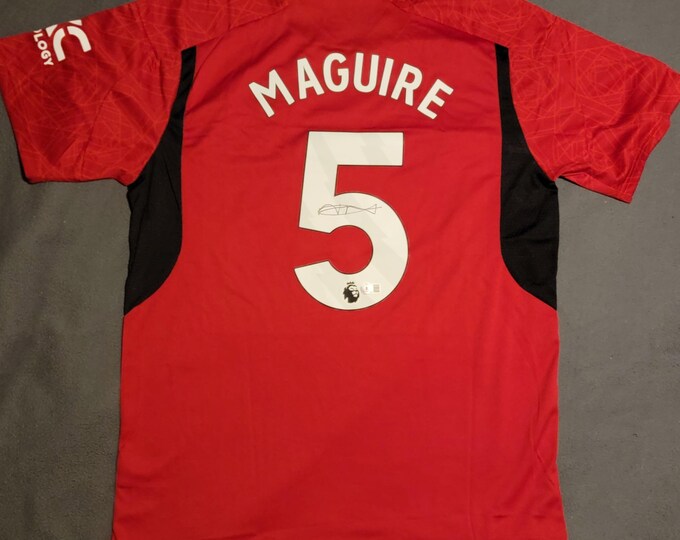 Harry Maguire Signed Adidas Jersey W/ Beckett BAS COA #5 Manchester United 23/24