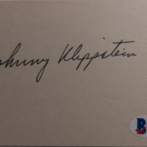 Johnny Klippstein 3x5 Authentic Signed Index Card W/ Beckett Authentication - Chicago Cubs