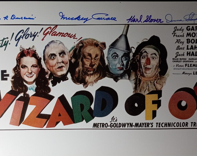 Wizard Of Oz Cast X4 11x17 Authentic Signed Photo W/ JSA COA