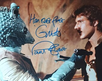 Paul Blake 11x14 Authentic Signed Photo W/ JSA COA - Star Wars - Greedo - "Han Shot First"