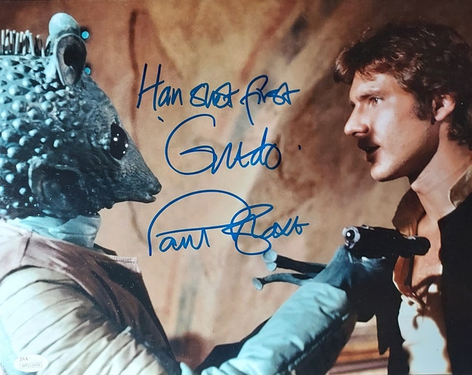 Paul Blake 11x14 Authentic Signed Photo W/ JSA COA - Star Wars - Greedo - "Han Shot First"
