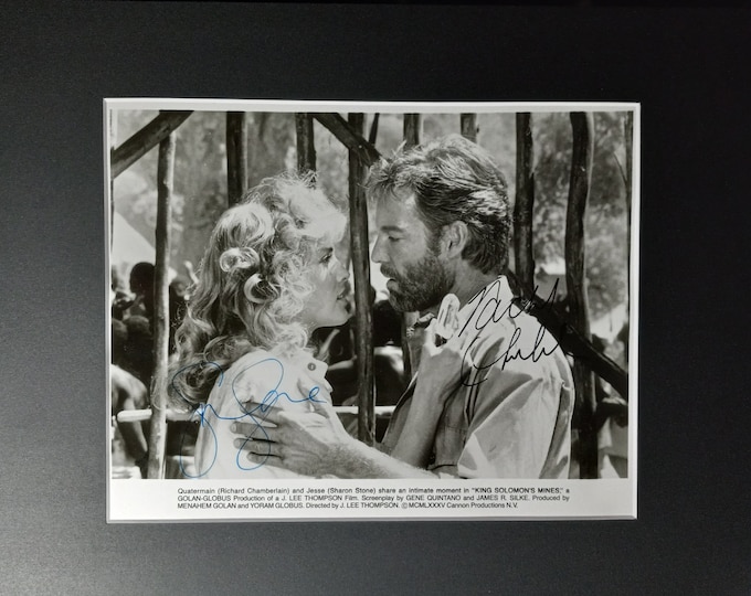 Sharon Stone & Richard Chamberlin 8x10 Authentic Dual Signed Photo With An 11x14 Frame Ready Matting + 3rd party Authentication