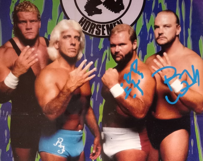And Anderson & Barry Windham Authentic Dual Signed 8x10 Photo W/ Beckett Authentication - 4 Horsemen - HOF - WWF WWE WcW NwA