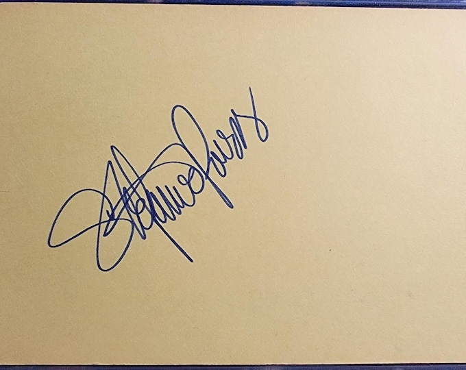 Stefanie Powers Authentic Signed Index Card W/ ACOA Hart To Hart