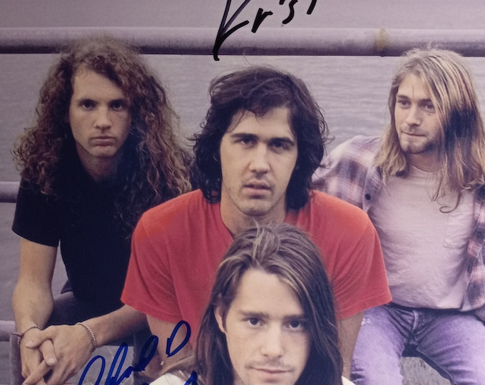 Kris Novoselic & Chad Channing Authentic Dual Signed 8.5x11 Photo W/ 3rd Party A1COA Authentication