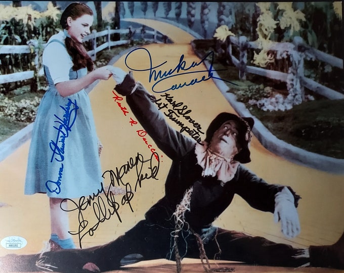 11x14 Wizard Of Oz Cast (X5) Authentic Signed Photo W/ JSA COA
