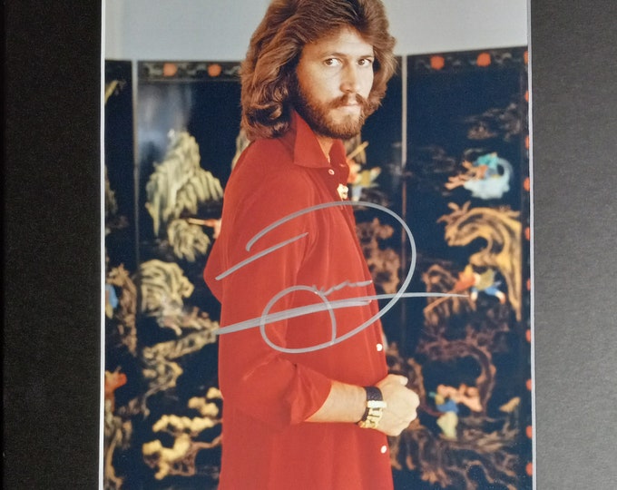 Barry Gibb Authentic Signed 8x10 Photo With Custom 11x14 Frame Ready Display Matting W/ COA - The Bee Gee's
