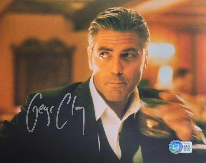 George Clooney Authentic Signed 8x10 Photo W/ Beckett BAS COA Oceans 11