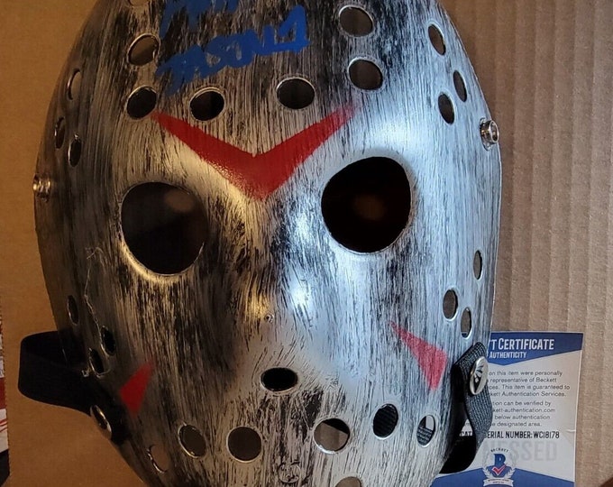 Ari Lehman Authentic Signed Hockey Murder Mask W/ Beckett COA - OG Jason Voorhees Friday 13th