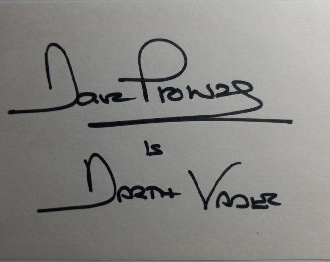 David Prowse 3x5 Authentic Signed Index Card W/ Beckett Authentication - Darth Vader - Star Wars