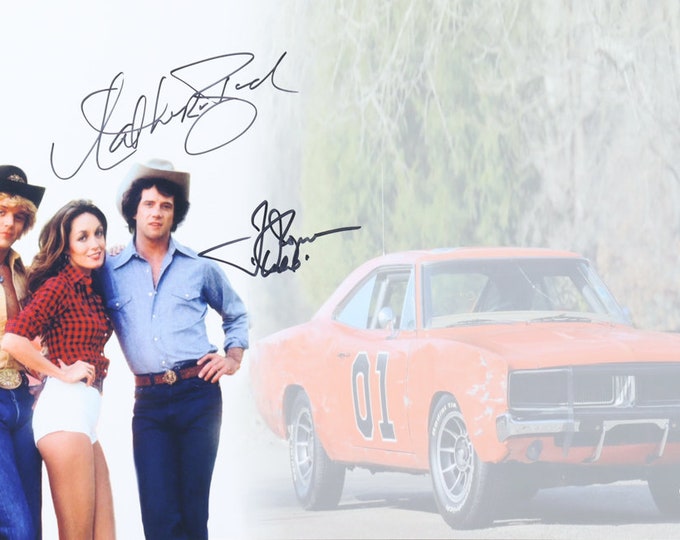 Tom Wopat & Catherine Bach Dukes Of Hazzard 11x17 Authentic Dual Signed Photo W/ JSA COA - Yeehaw!!