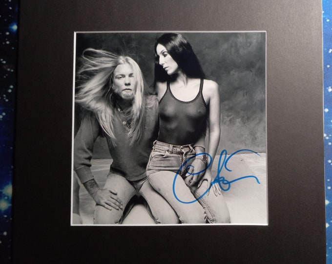 Cher Authentic Signed 8"x8" B&W Photo In A Frame Ready 12"x12" Matte W/ 3rd Party Authentication