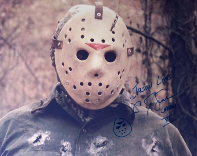 CJ Graham 8.5x11 Authentic Signed Photo W/ A1COA Authentication - Friday The 13th - Jason - Inscription & Sketch