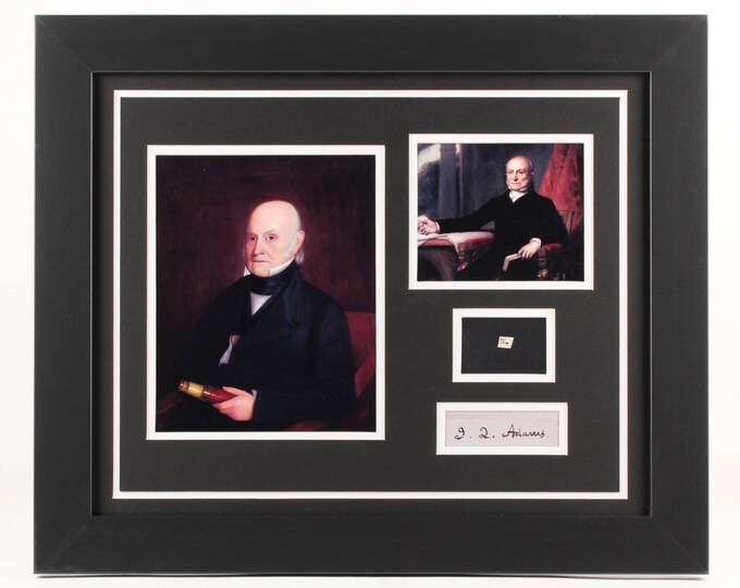 John Quincy Adams 18x22 Custom Framed Display with (1) Hand-Written Word From Letter (JSA LOA Copy)