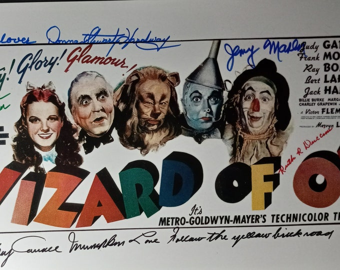 Wizard Of Oz Cast X6 11x17 Authentic Signed Photo W/ JSA COA - (Small Ding In Photo - See Picture)