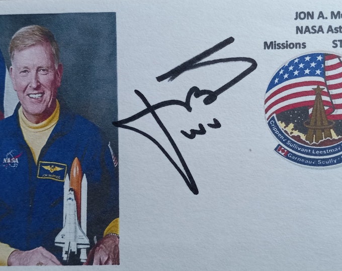 John A. McBride 3x5 Authentic Signed Index Card - NASA - Astronaut