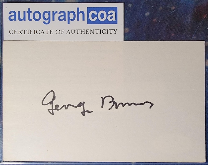 George Burns Authentic Signed Index Card W/ ACOA Oh God