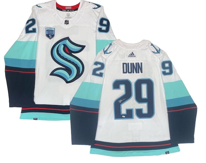 Vince Dunn Authentic Signed XL Jersey Seattle Kraken Adidas W/ Fanatics COA