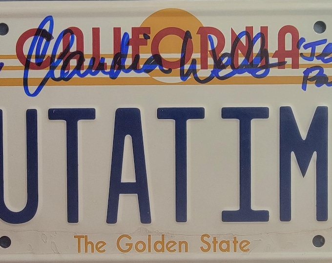 Claudia Wells Signed Metal License Plate W/ Beckett BAS COA Back To The Future