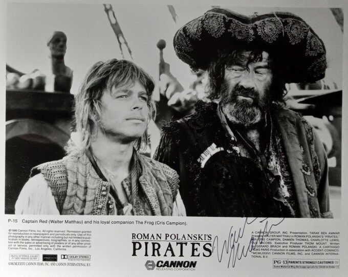 Walter Matthau Authentic Signed 8x10 Photo W/ Lighthouse COA - Roman Polanski's "Pirates" - Vintage Cannon Films