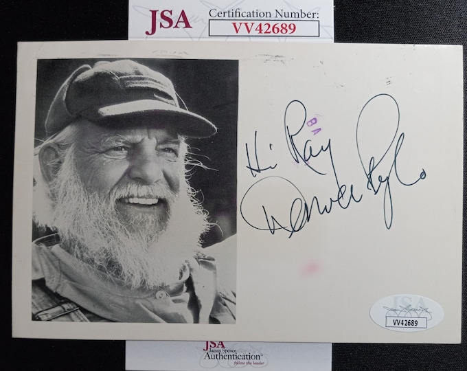 Denver Pyle Authentic Signed 3x5 Index Card W/ JSA COA - Uncle Jesse - Dukes Of Hazzard - (d. 1997)