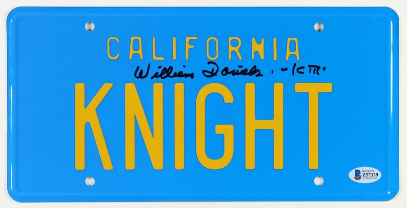 Knight Rider Rear Tag William Daniels Authentic Signed