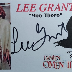 Lee Grant 3x5 Authentische Signierte Karteikarte - Omen II