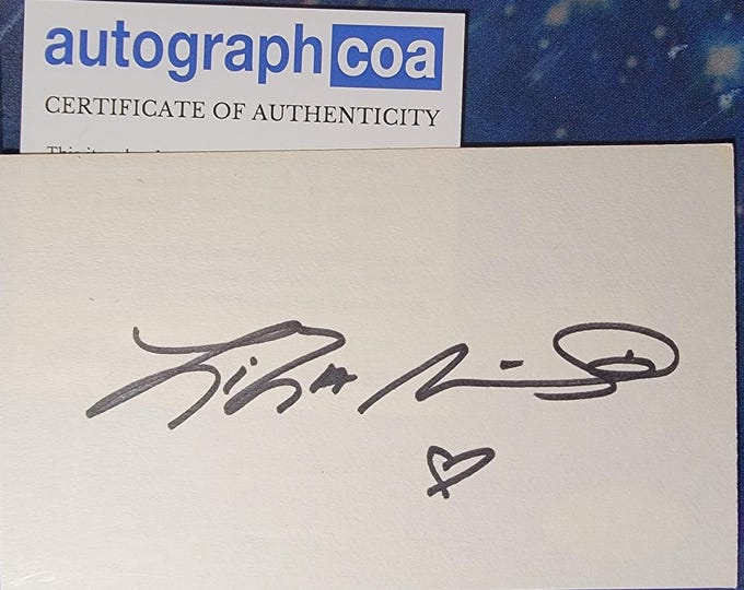 Liza Minnelli Authentic Signed Index Card W/ ACOA Cabaret Arthur