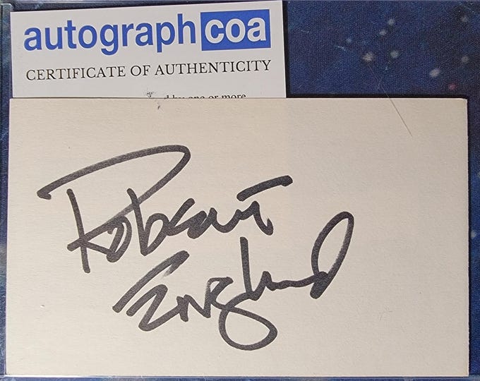 Robert Englund Authentic Signed Index Card W/ ACOA A Nightmare On Elm Street