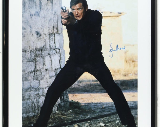 Roger Moore Authentic Signed "James Bond" Custom Framed Movie Poster Display W/ 3rd Party PSA Authentication - 007