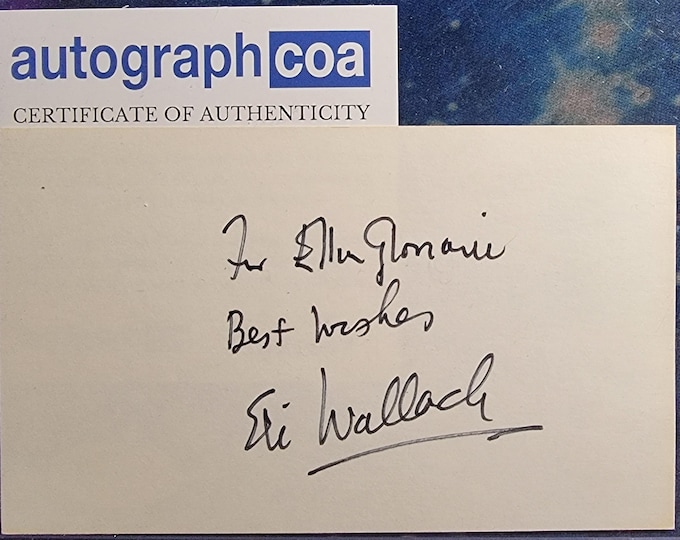 Eli Wallach Authentic Signed Index Card W/ ACOA The Good, The Bad, And The Ugly