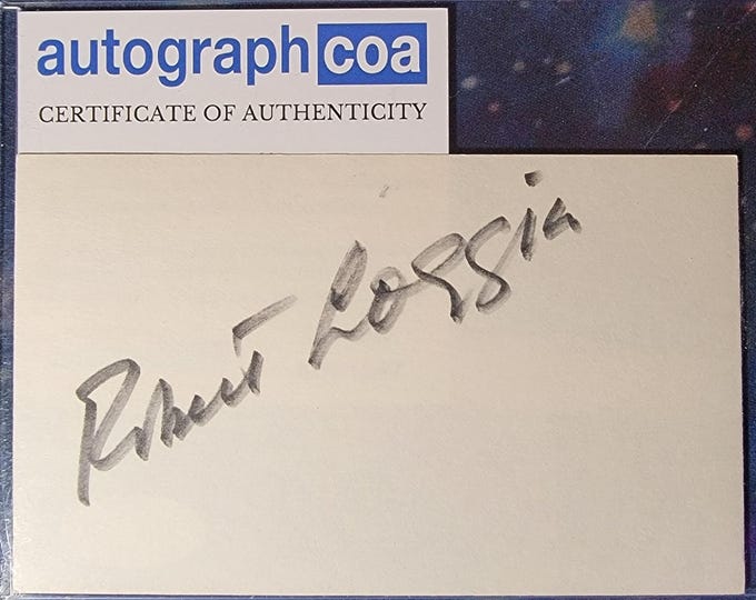 Robert Loggia Authentic Signed Index Card W/ ACOA Scarface Big