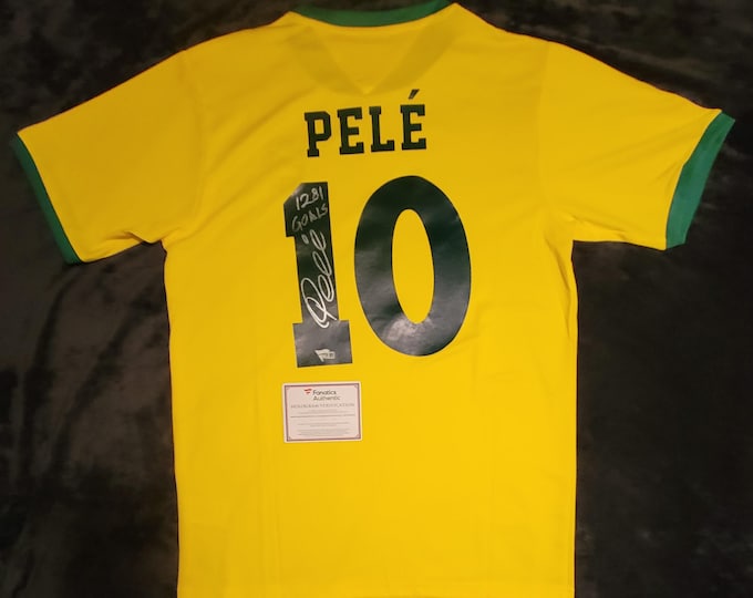 Pele' Authentic Authentic Signed Shirt Jersey W/ Fanatics COA Insc. "1281 Goals"