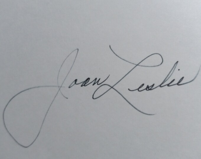 Joan Leslie 3x5 Authentic Signed Index Card