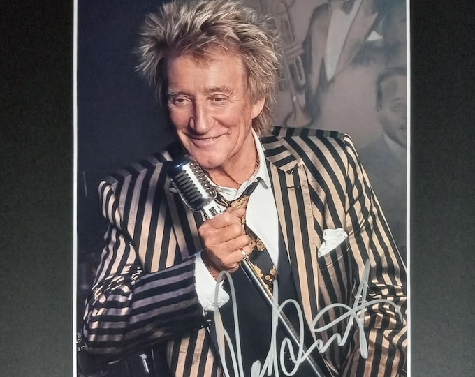Rod Stewart Authentic Signed 8x10 Photo In A Frame Ready 11x14 Matting Display W/ 3rd Party COA Authentication