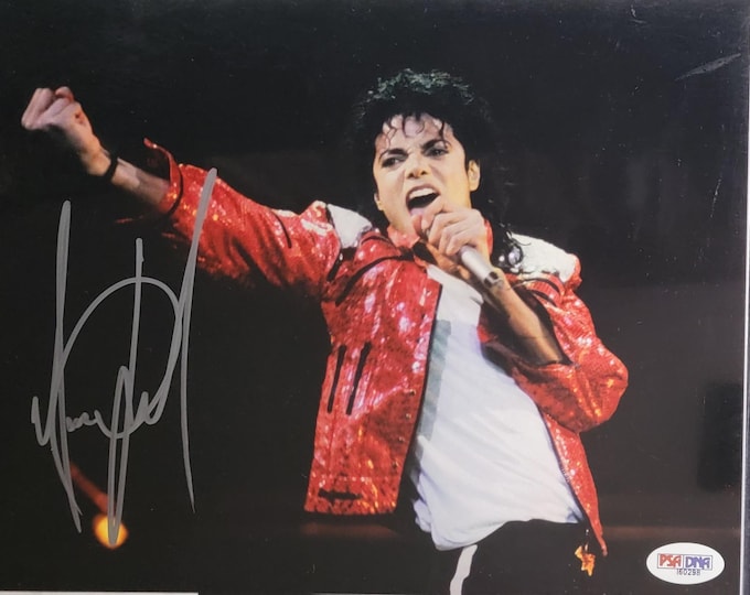 Michael Jackson RARE Authentic Signed 8"x10" Color Photo W/ PSA COA Authentication King Of Pop Music Icon