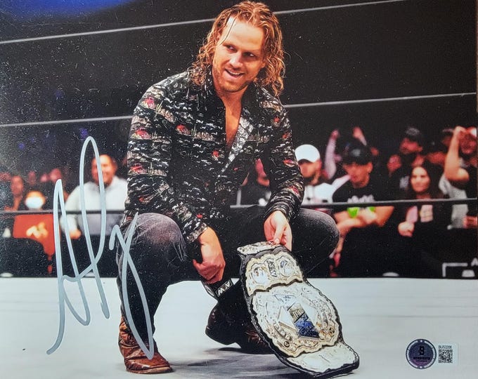 Hangman Adam Page Authentic Signed 8x10 Photo W/ Beckett BAS COA - AEW