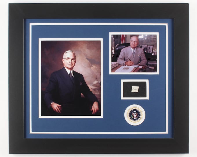 Harry S. Truman 19.5x23.5 Custom Framed Display with (1) Hand-Written Word From Letter (JSA LOA Copy)