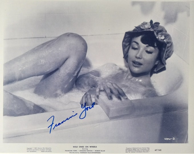 Francine York Vintage Authentic Signed 8x10 Photo W/ 3rd Party Authentication - Wild Girls On Wheels - 1962